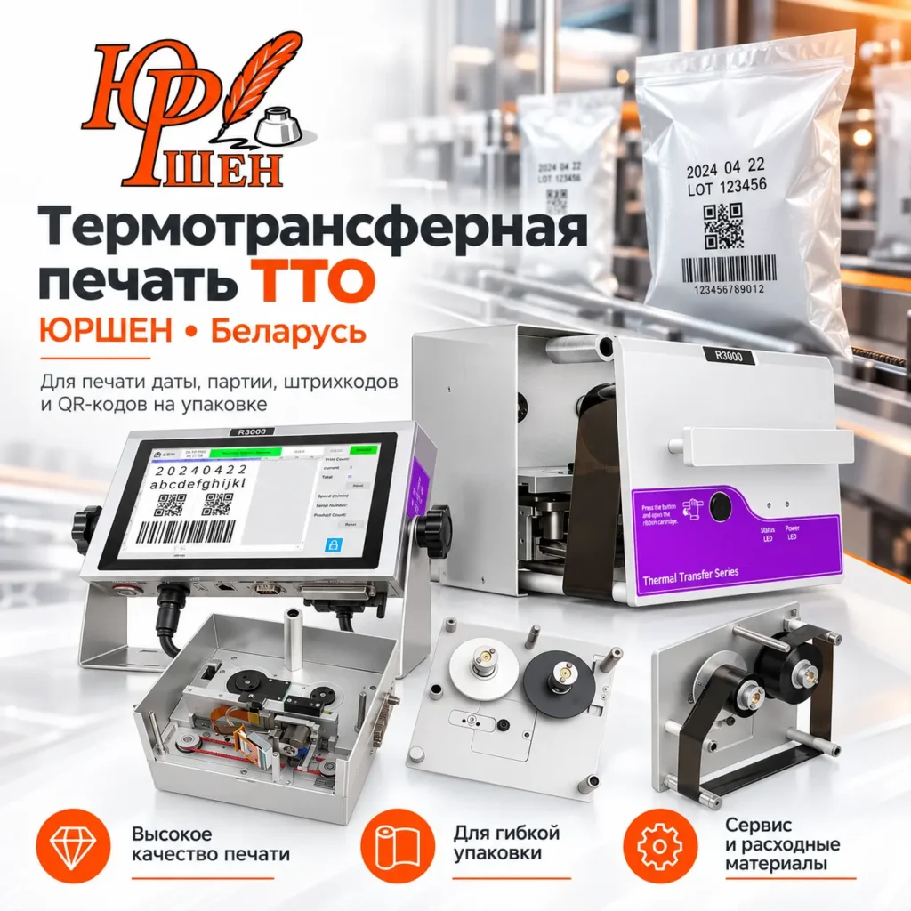 Термотрансферная печать TTO Юршен Беларусь