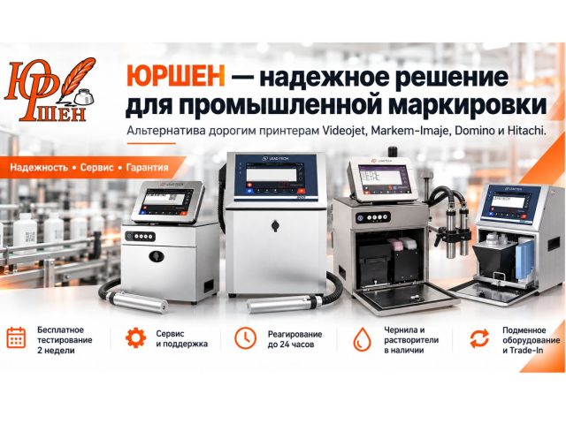 Каплеструйные принтеры ЮРШЕН — надежная альтернатива Videojet, Domino и Hitachi